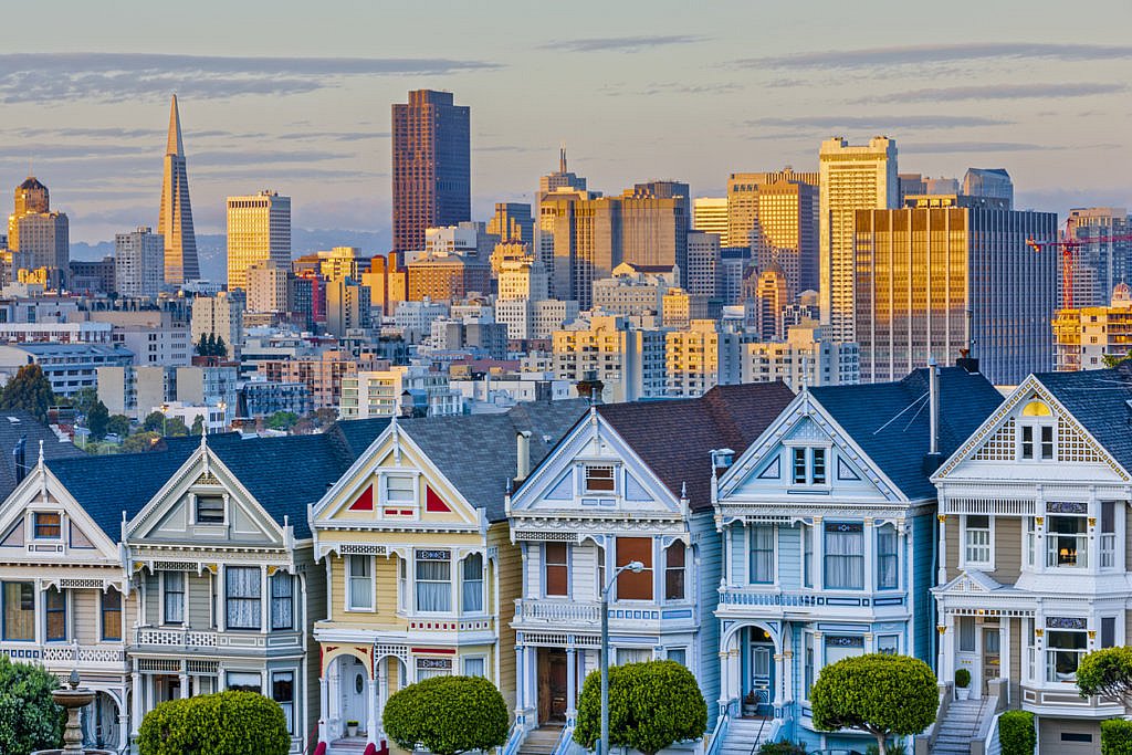 Painted Ladies houses in San Francisco County.